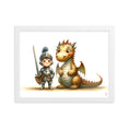 Load image into Gallery viewer, Cuadro con marco Caballero y Dragon
