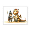 Load image into Gallery viewer, Cuadro con marco Caballero y Dragon
