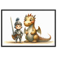 Load image into Gallery viewer, Cuadro con marco Caballero y Dragon
