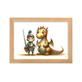 Load image into Gallery viewer, Cuadro con marco Caballero y Dragon
