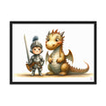 Load image into Gallery viewer, Cuadro con marco Caballero y Dragon
