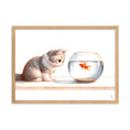 Load image into Gallery viewer, Cuadro enmarcado infantil Gatito y Pez
