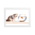 Load image into Gallery viewer, Cuadro enmarcado infantil Gatito y Pez
