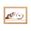 Load image into Gallery viewer, Cuadro enmarcado infantil Gatito y Pez
