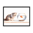 Load image into Gallery viewer, Cuadro enmarcado infantil Gatito y Pez
