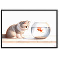 Load image into Gallery viewer, Cuadro enmarcado infantil Gatito y Pez
