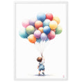 Load image into Gallery viewer, Cuadro enmarcado infantil Niño con globos
