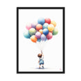 Load image into Gallery viewer, Cuadro enmarcado infantil Niño con globos
