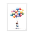 Load image into Gallery viewer, Cuadro enmarcado infantil Niño con globos
