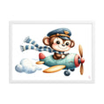 Load image into Gallery viewer, Cuadro enmarcado Monito en avioneta
