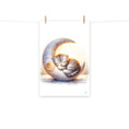 Load image into Gallery viewer, Kitten sleeping on the moon print
