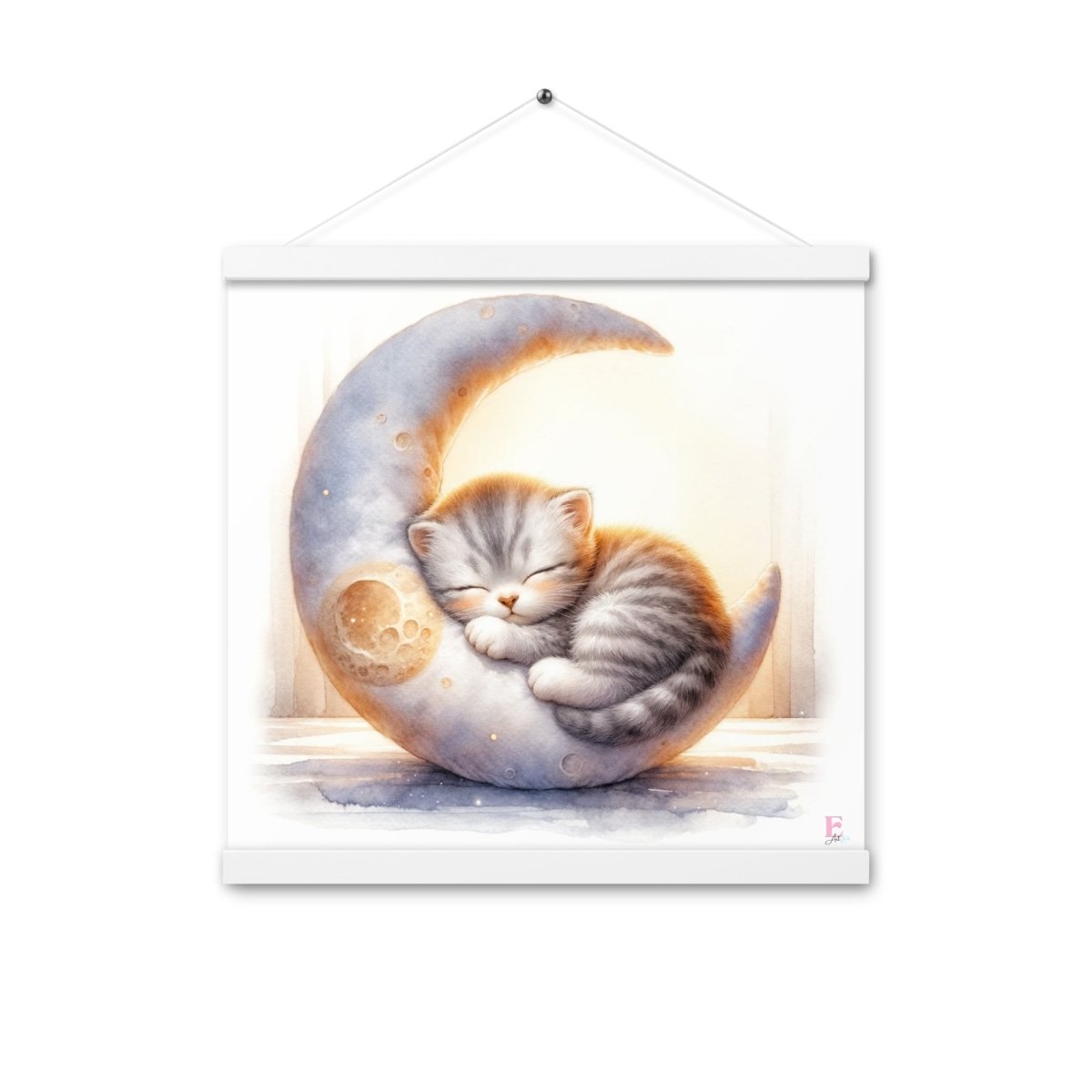 Kitten on the Moon poster hanger