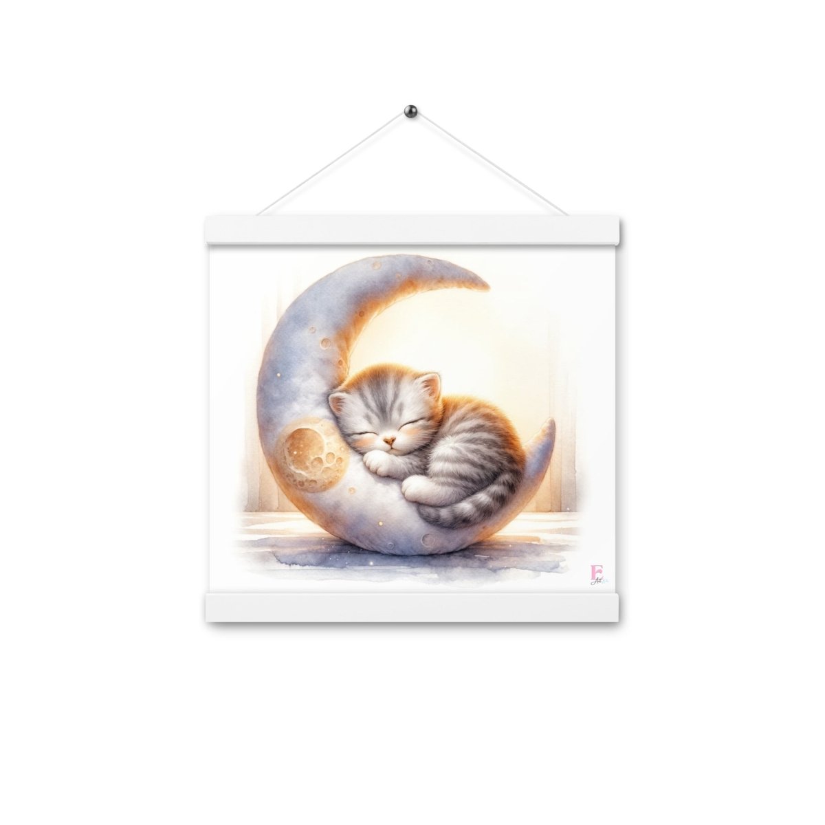 Kitten on the Moon poster hanger