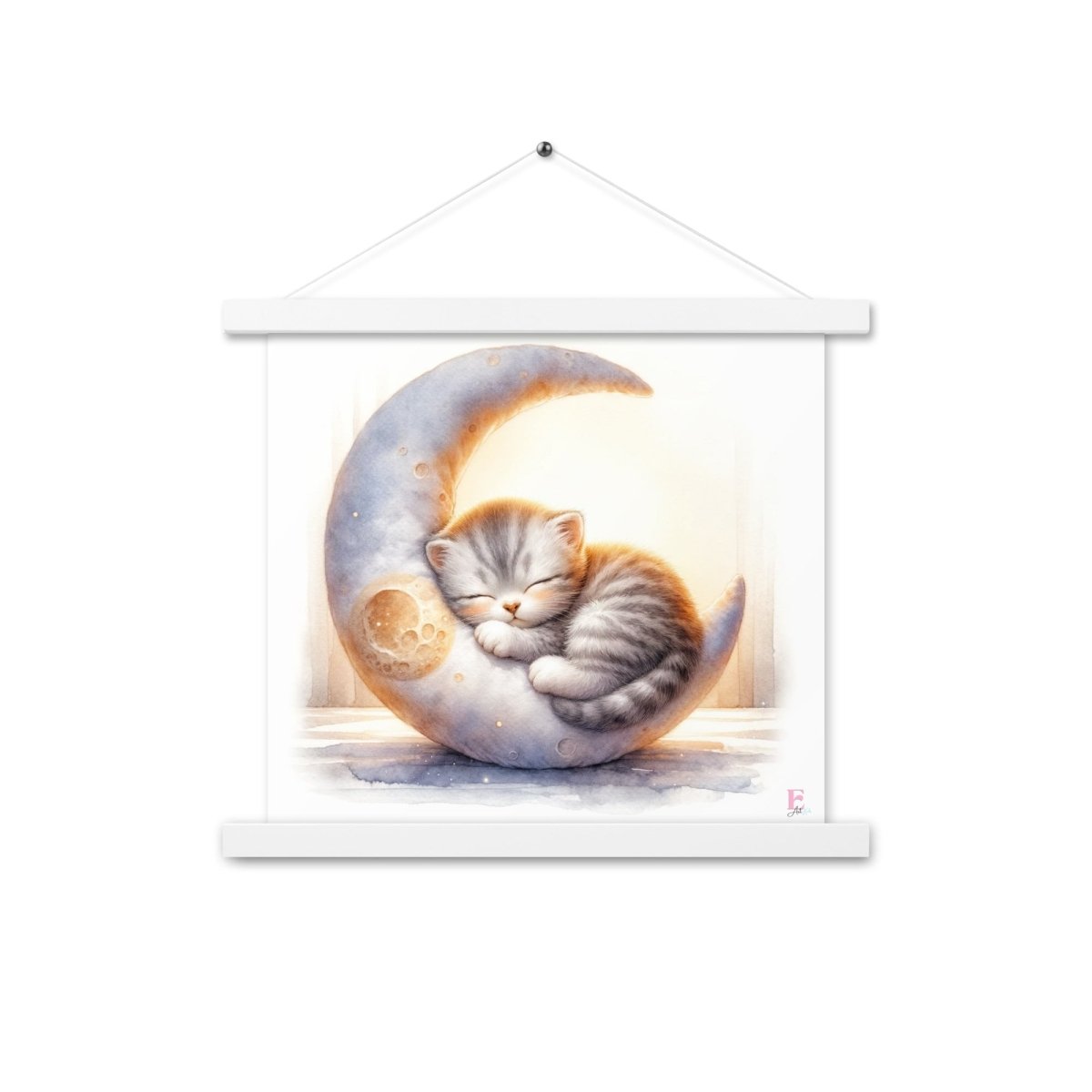 Kitten on the Moon poster hanger