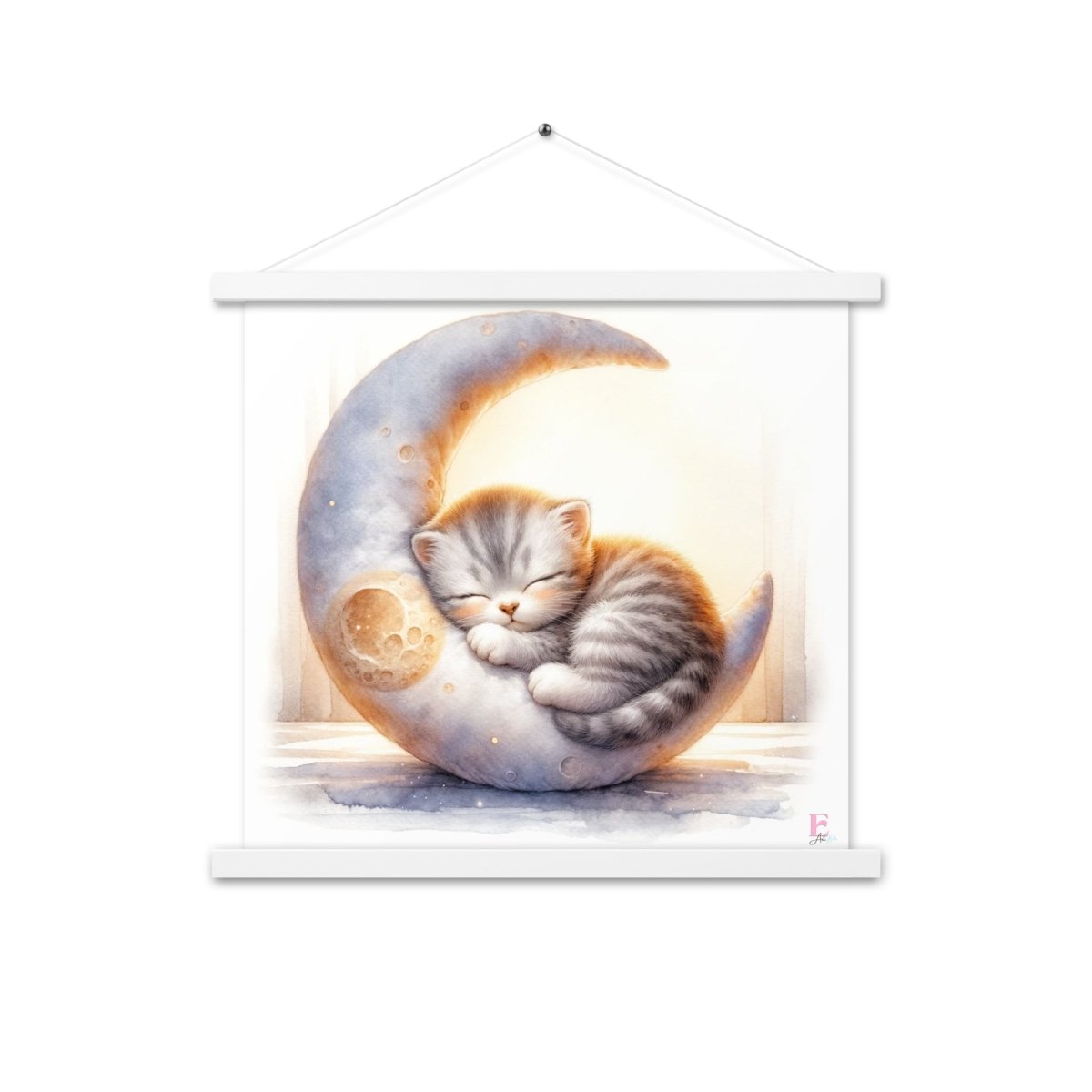 Kitten on the Moon poster hanger