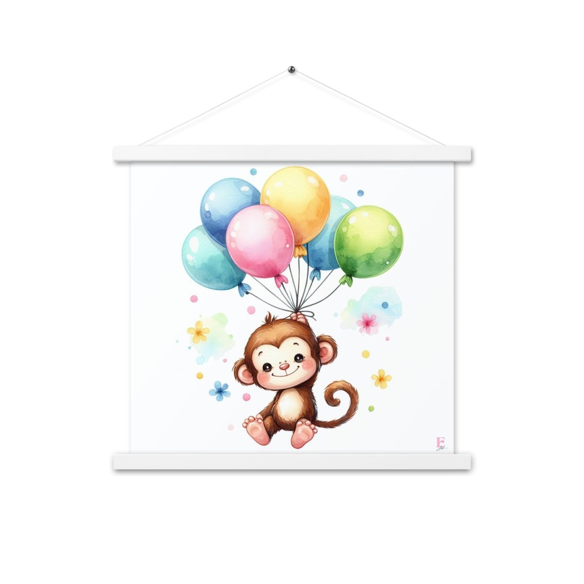 Poster colgador Monito con globos