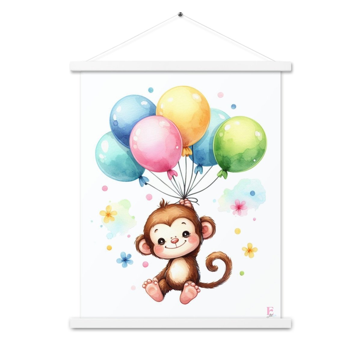 Poster colgador Monito con globos