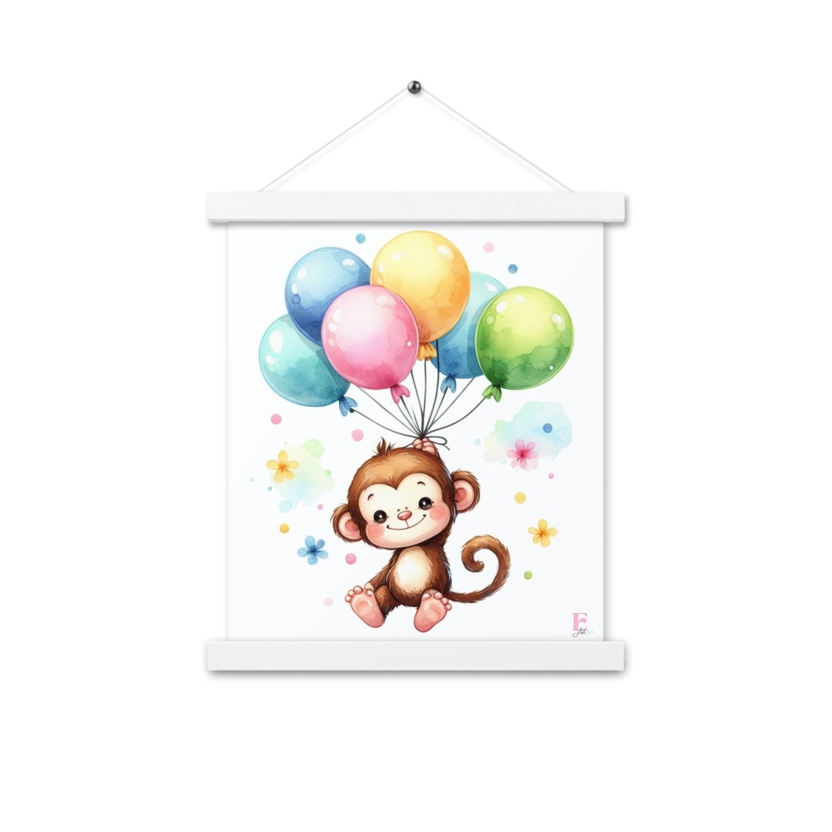 Poster colgador Monito con globos