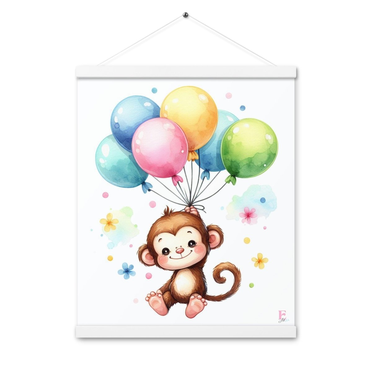 Poster colgador Monito con globos