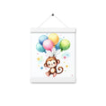 Load image into Gallery viewer, Poster colgador Monito con globos
