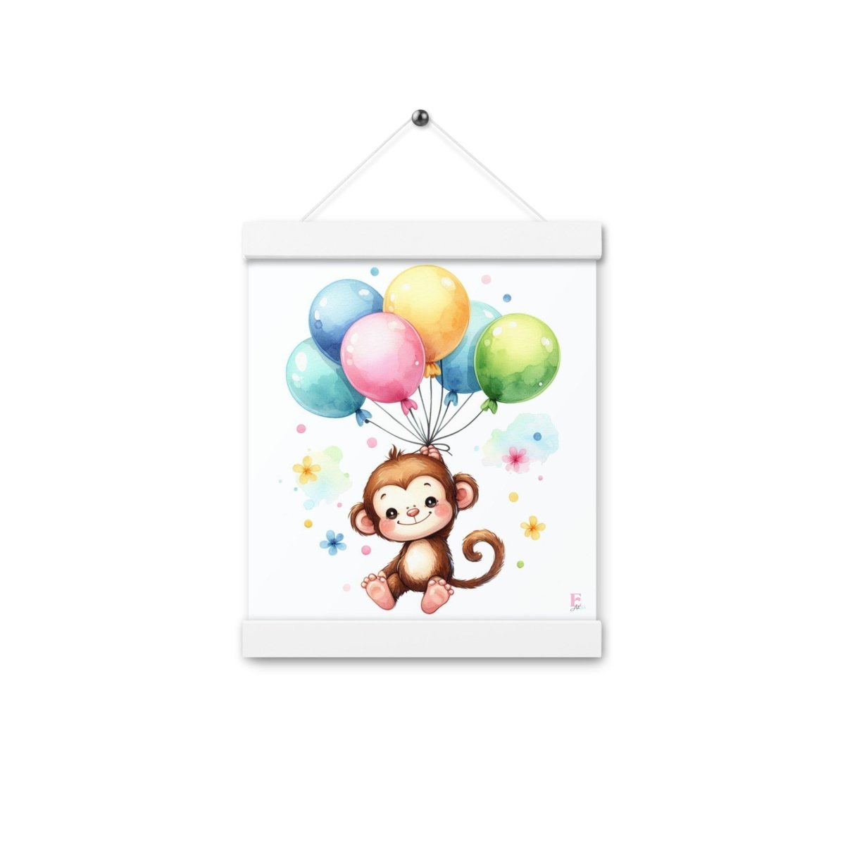 Poster colgador Monito con globos