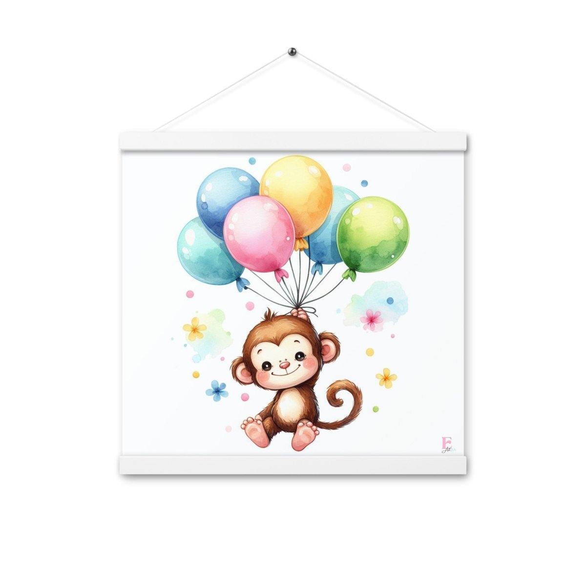 Poster colgador Monito con globos