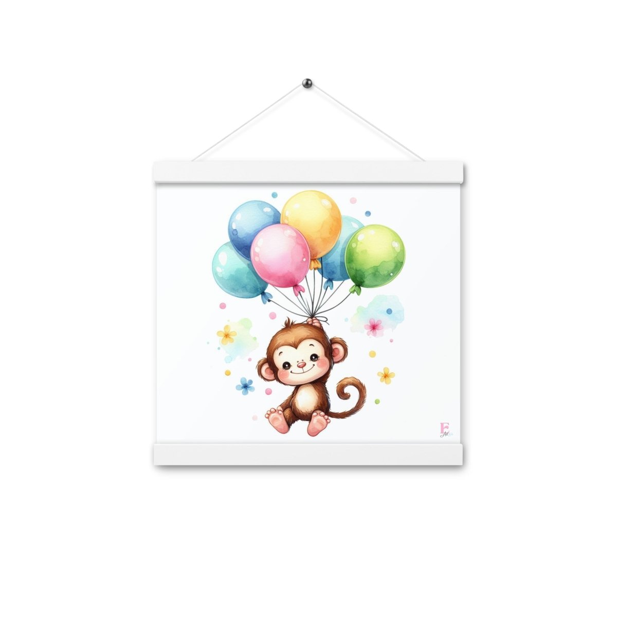 Poster colgador Monito con globos