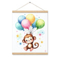 Load image into Gallery viewer, Poster colgador Monito con globos
