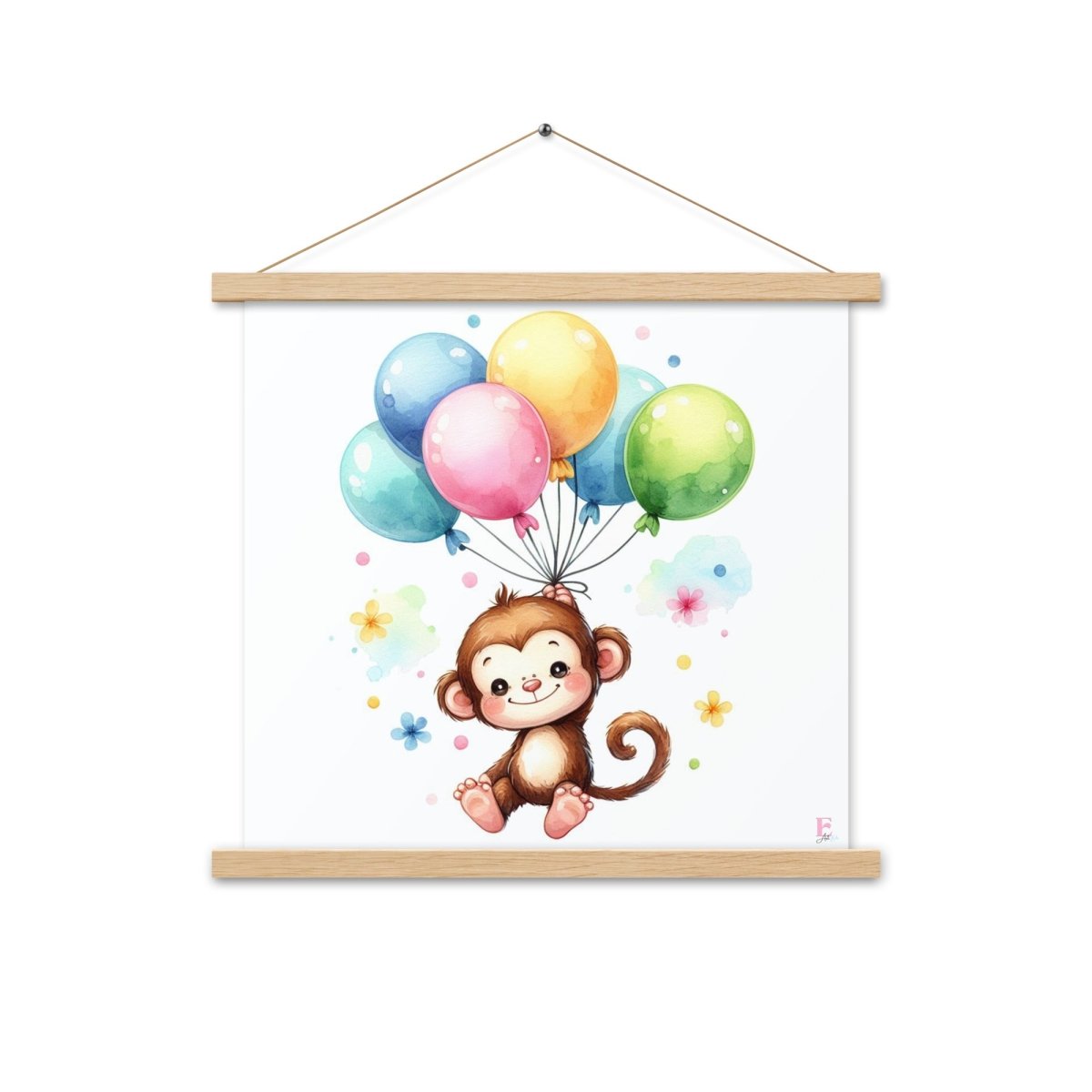 Poster colgador Monito con globos