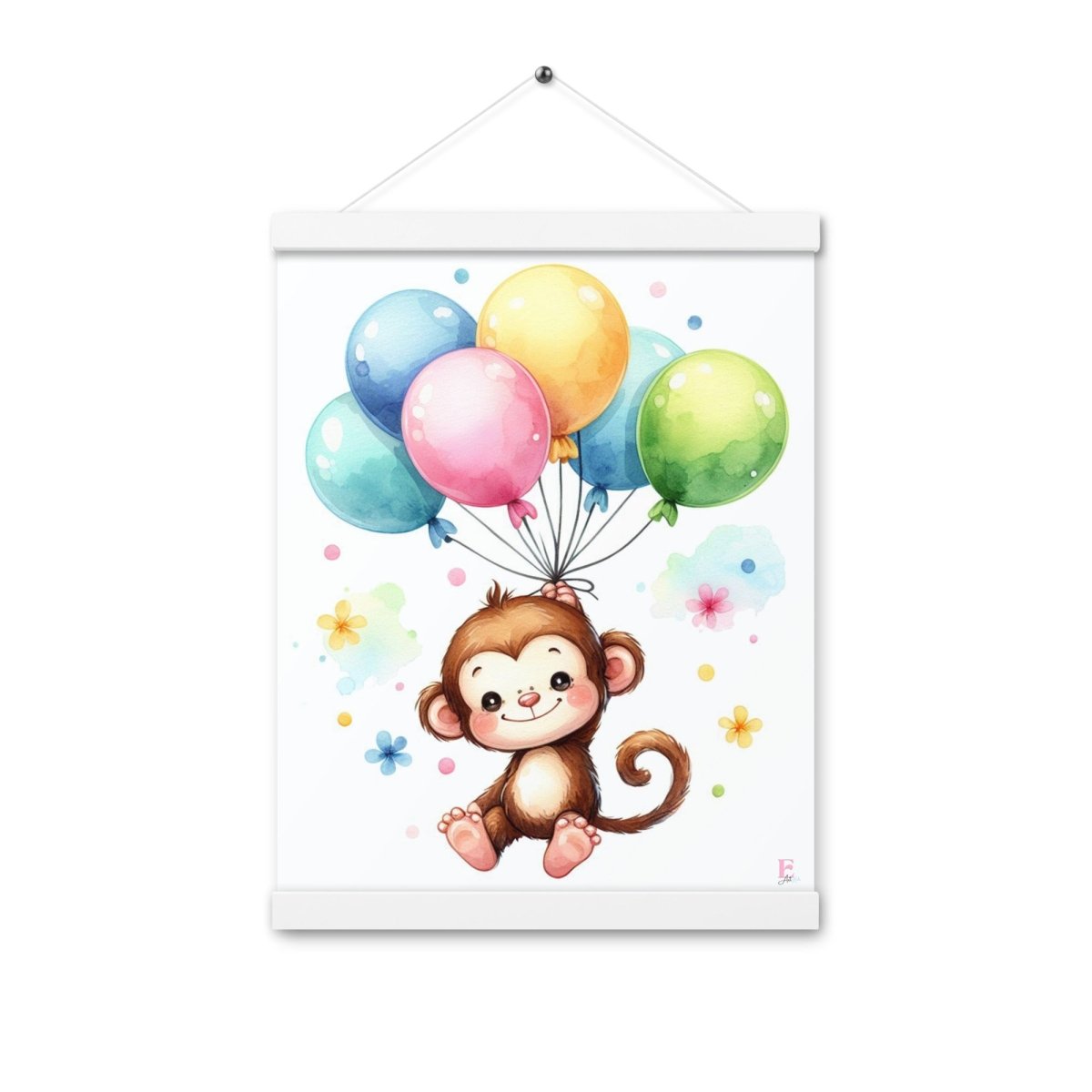 Poster colgador Monito con globos