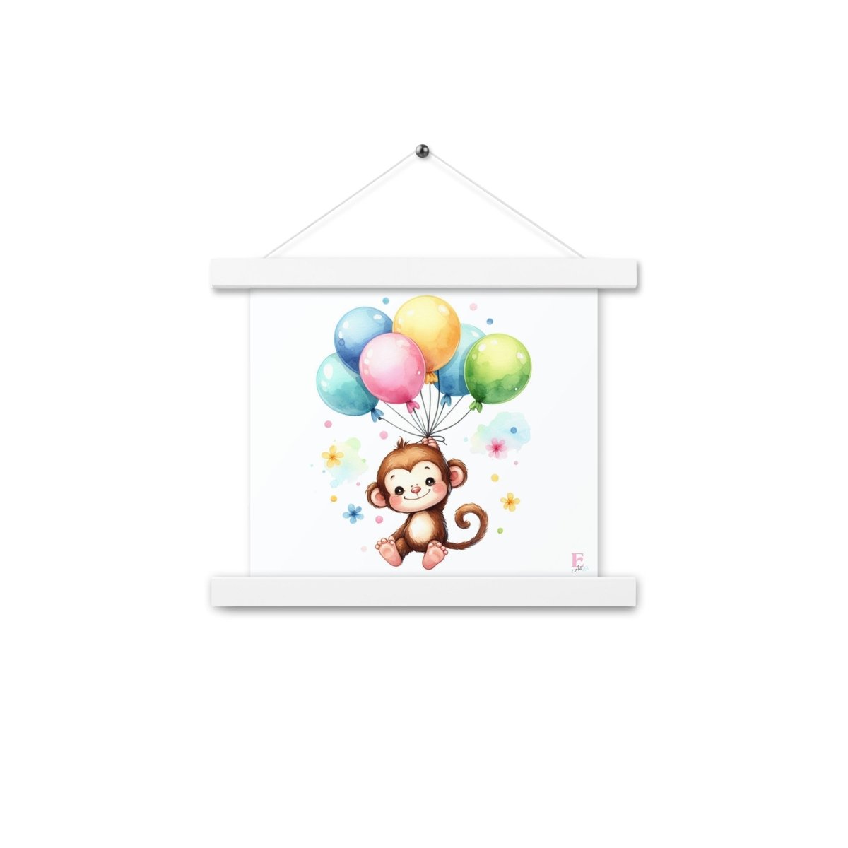 Poster colgador Monito con globos