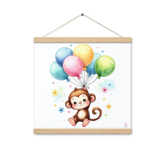 Poster colgador Monito con globos