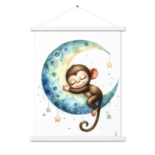 Poster colgador Mono en la Luna